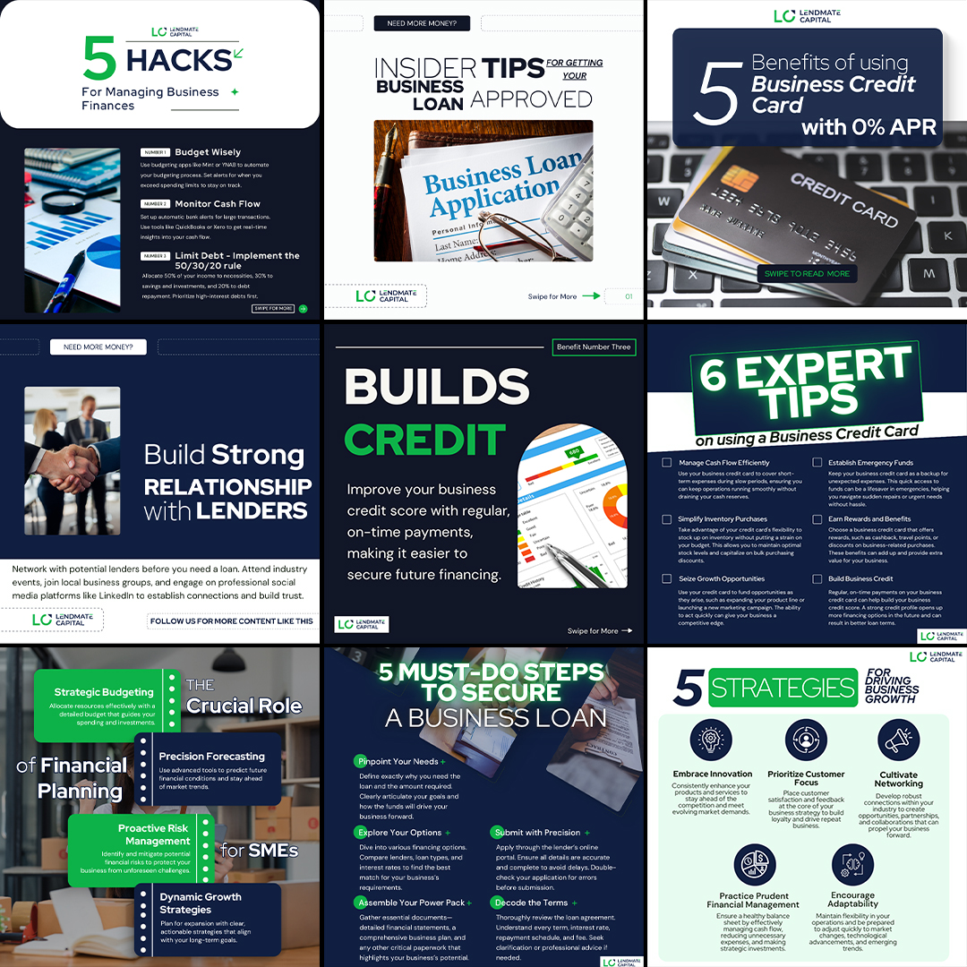 Finance and lending content design for social media promotion and brand trust